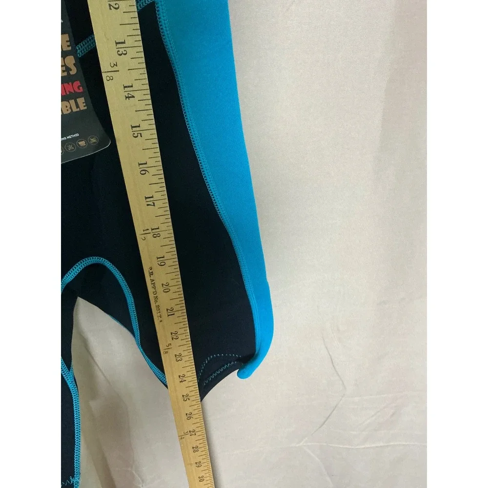 Heeto Wetsuit Kids Size 6 Black Blue New Shorty Front Zip Neoprene Short Sleeve